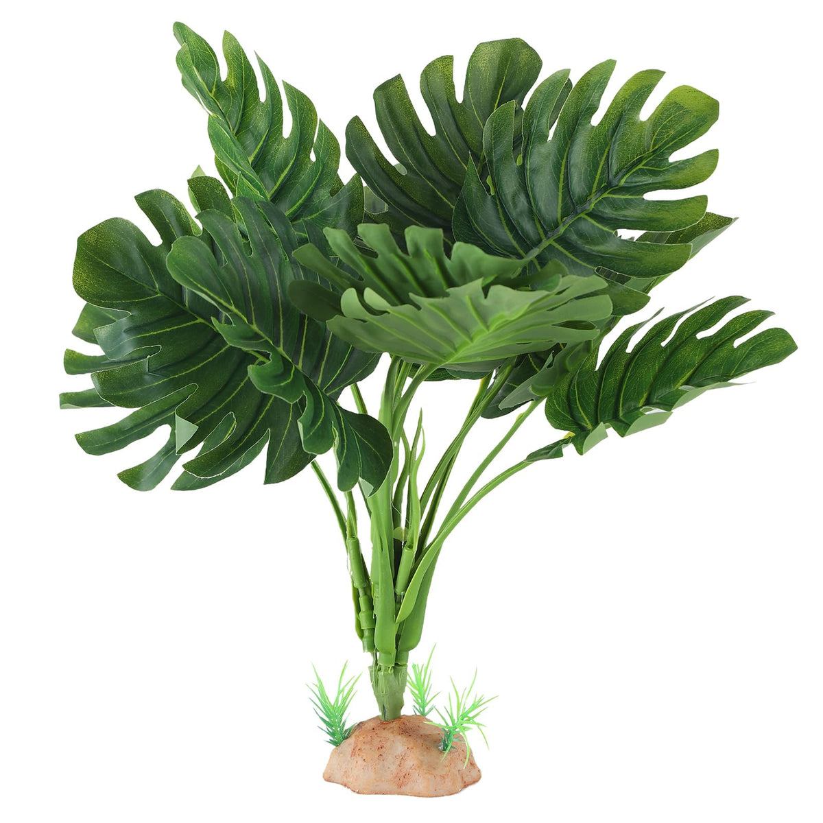 IBWell Reptile Plants artificial spider plant in gecko habitat provides hiding spots and natural look.