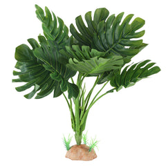 IBWell Reptile Plants artificial spider plant in gecko habitat provides hiding spots and natural look.