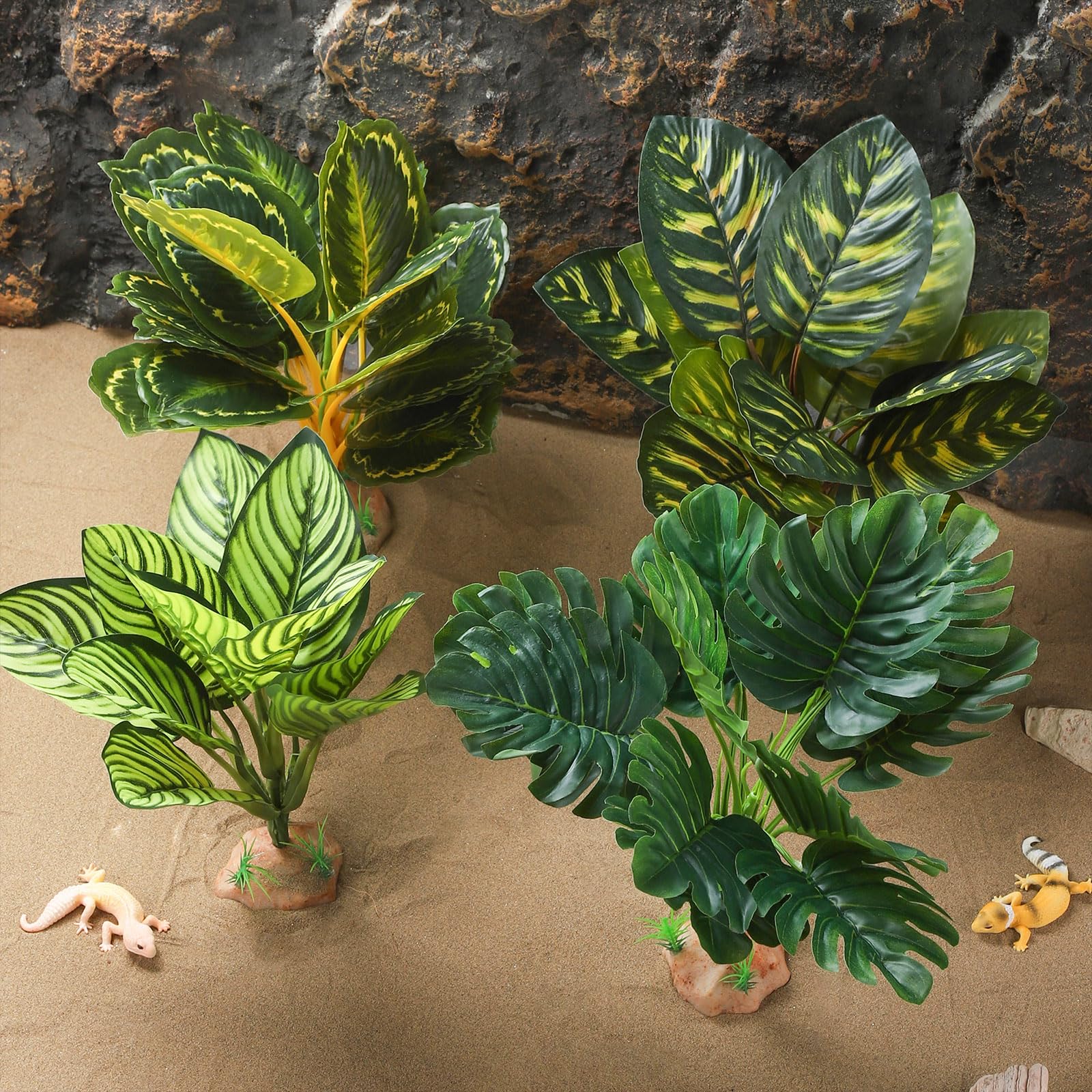 IBWell Reptile Plants leopard gecko hide helps create natural refuge within the enclosure.
