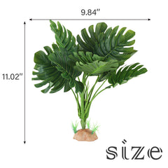 IBWell Reptile Plants monstera terrarium decor enhances color and creates shaded areas for shy species.