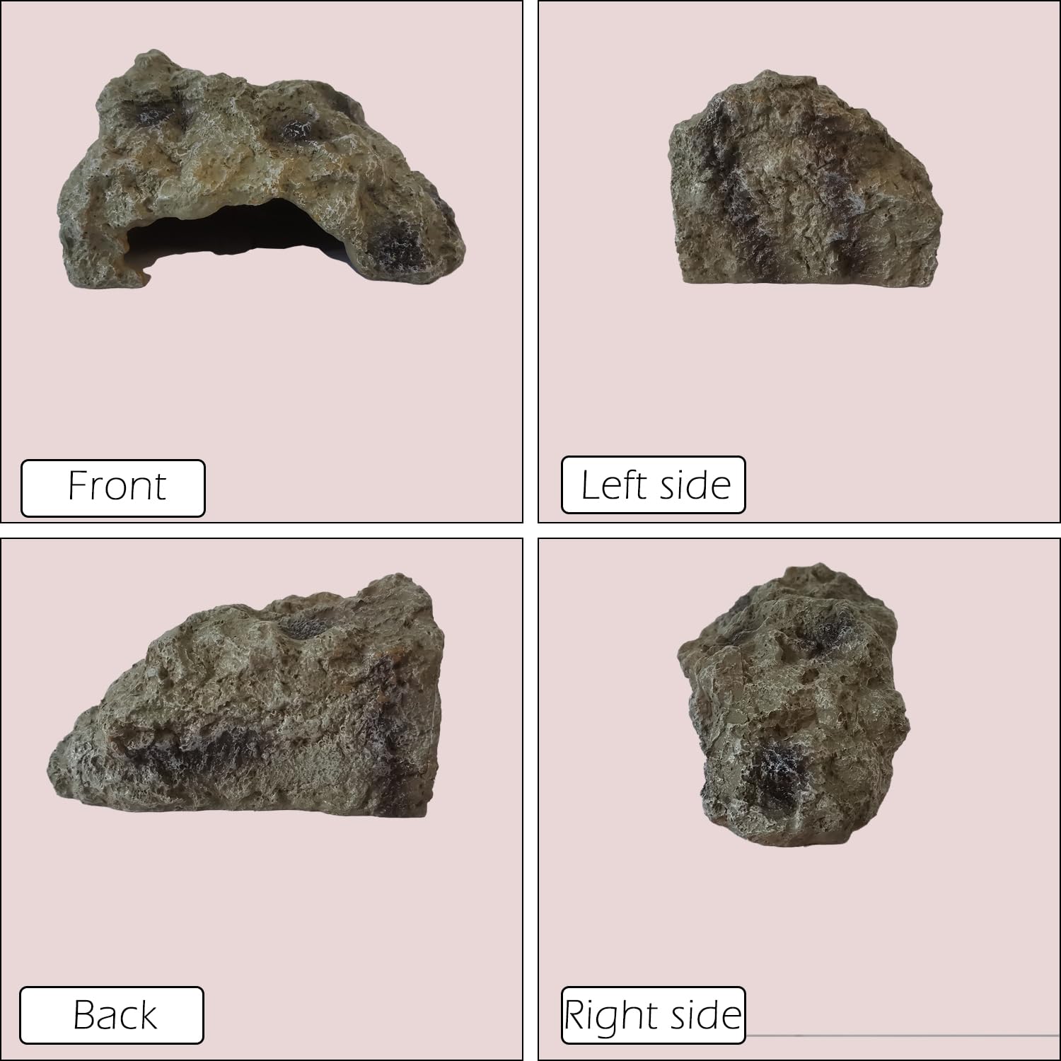 IBWell Resin Leopard Gecko Hide side view showcases realistic rock texture and natural hiding spot.