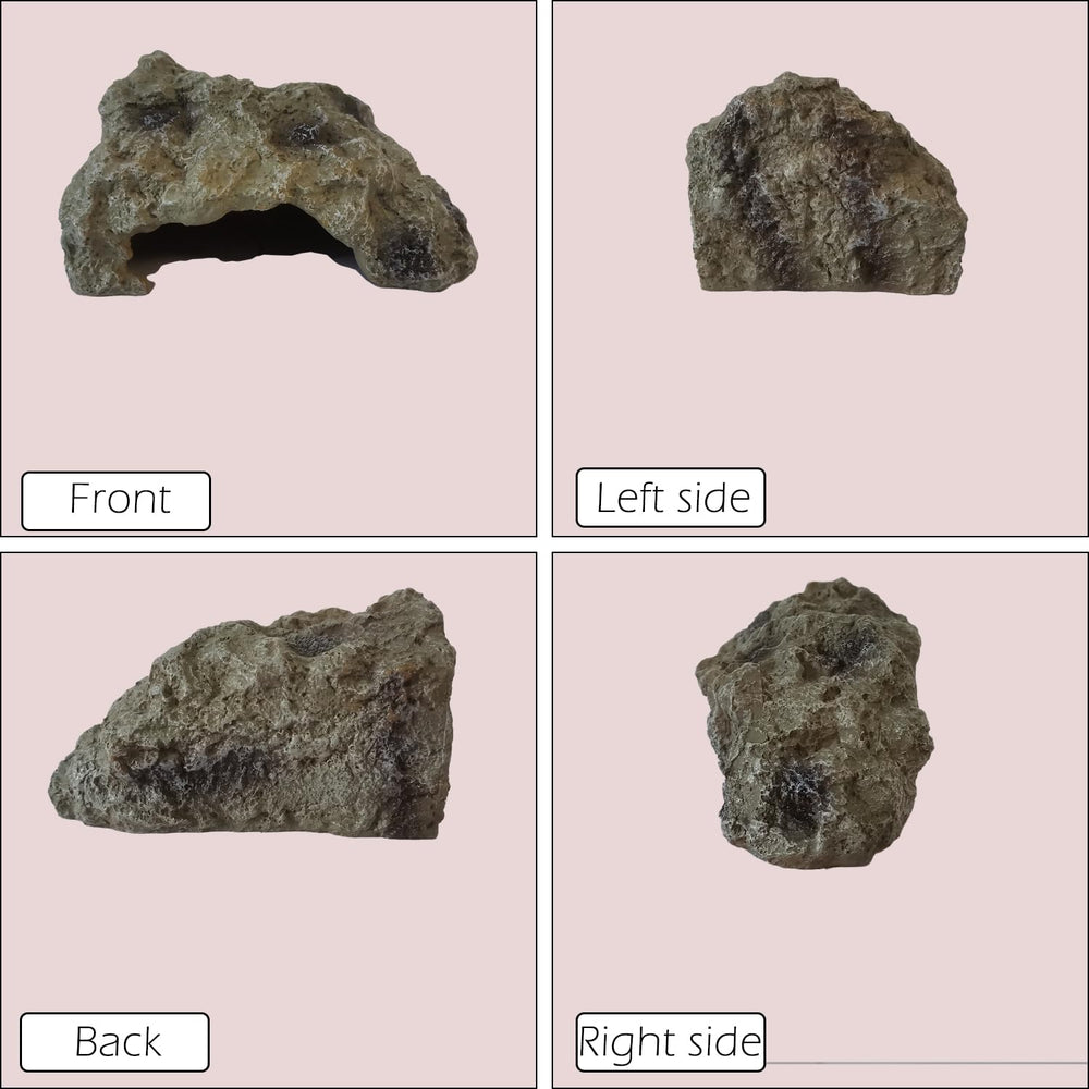 IBWell Resin Leopard Gecko Hide side view showcases realistic rock texture and natural hiding spot.