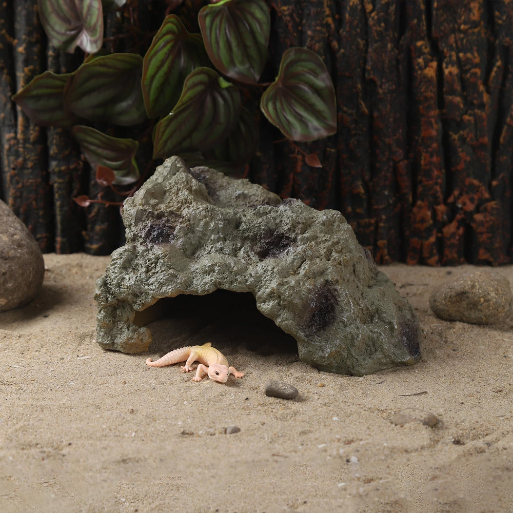 IBWell Resin Leopard Gecko Hide decor finish blends with natural terrariums and environments