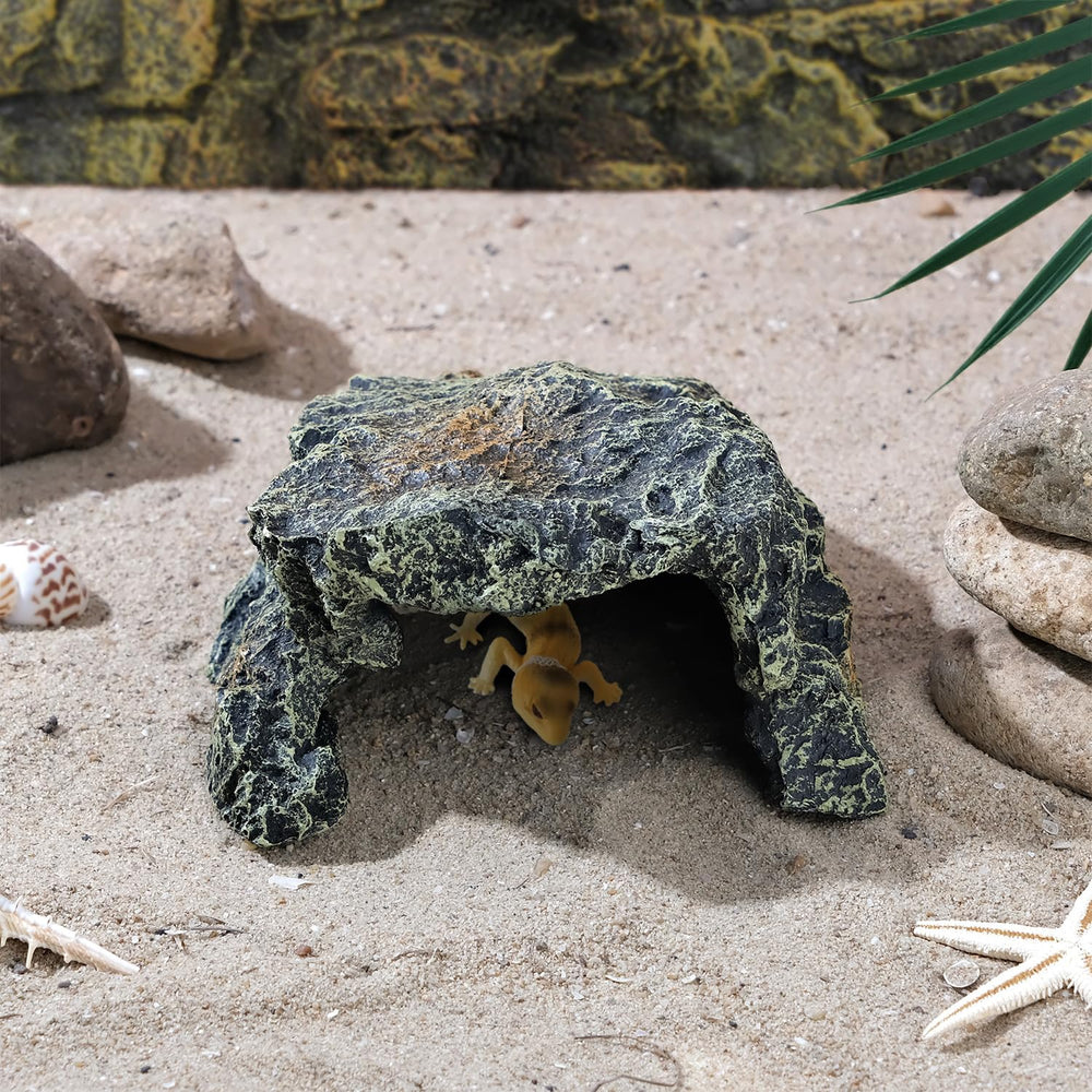 IBWell turtle habitat cave offers a roomy hide for small turtles and lizards.