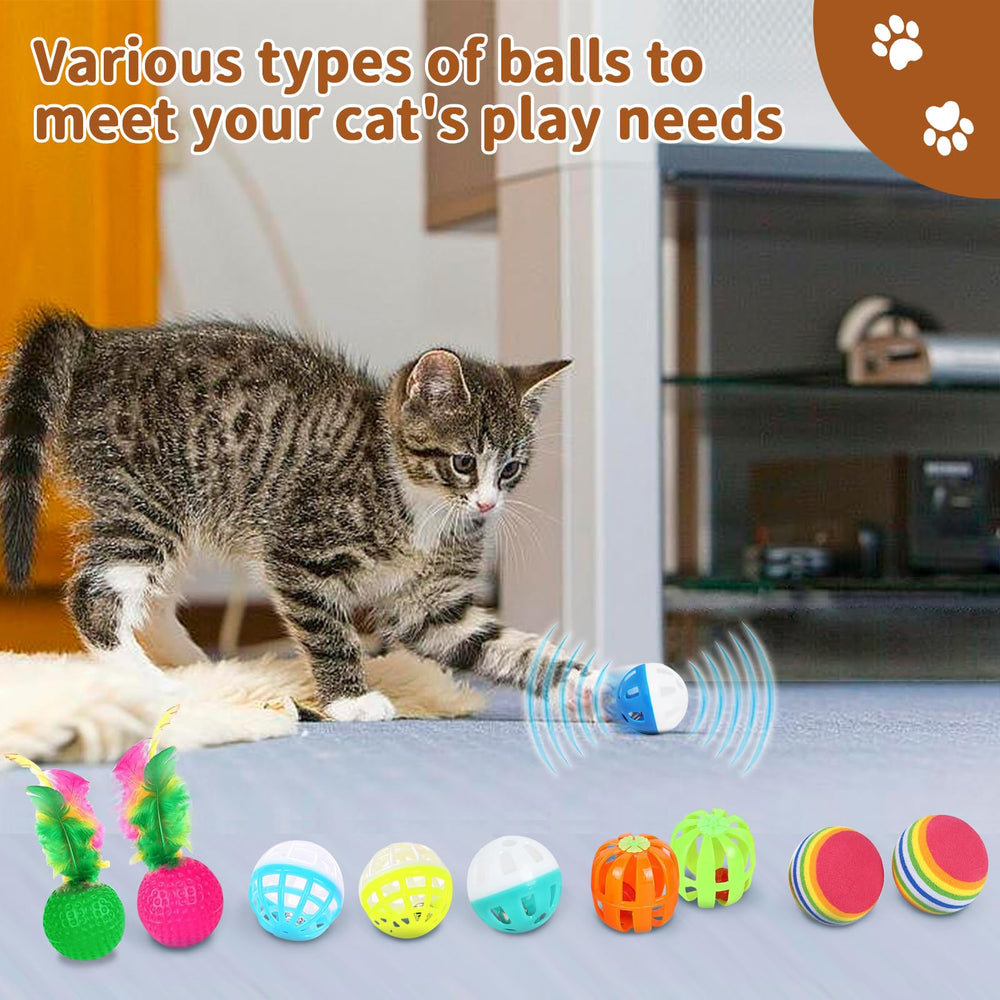 iCAGY 24-piece cat toys kit bell mice for chase and interactive bonding