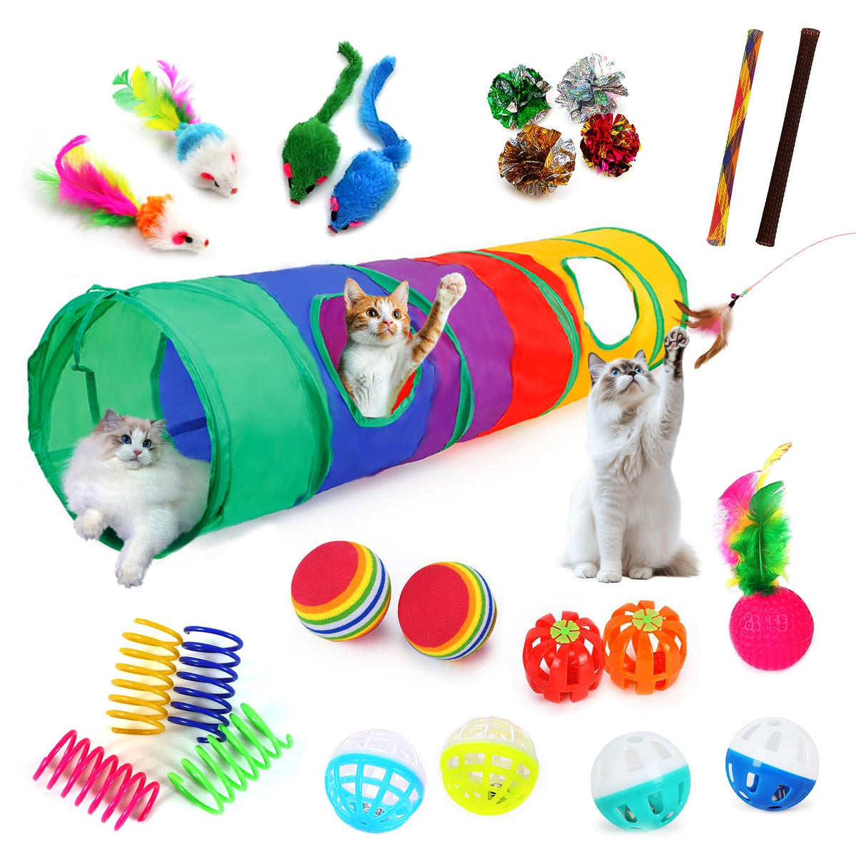 iCAGY rainbow tunnel close-up, encouraging indoor exploration and hide-and-seek play.