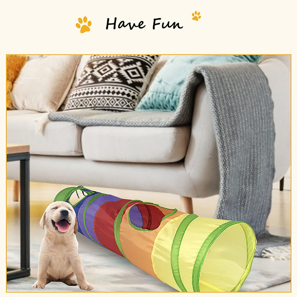 iCAGY Cat Tunnel easy-setup and folding aids tidy storage.