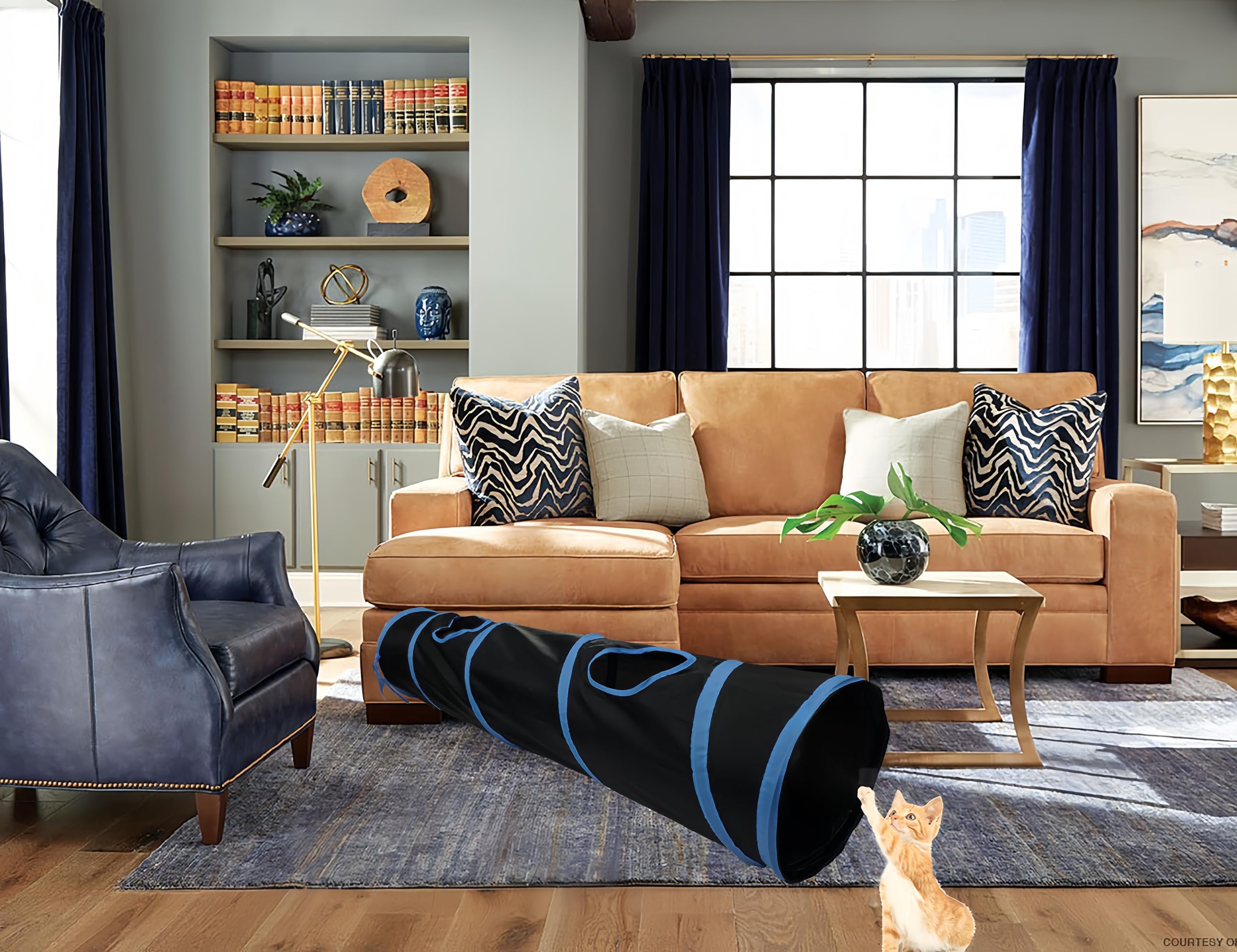 iCAGY cat tunnel interior cat playing emphasizes interactive hide-and-seek fun