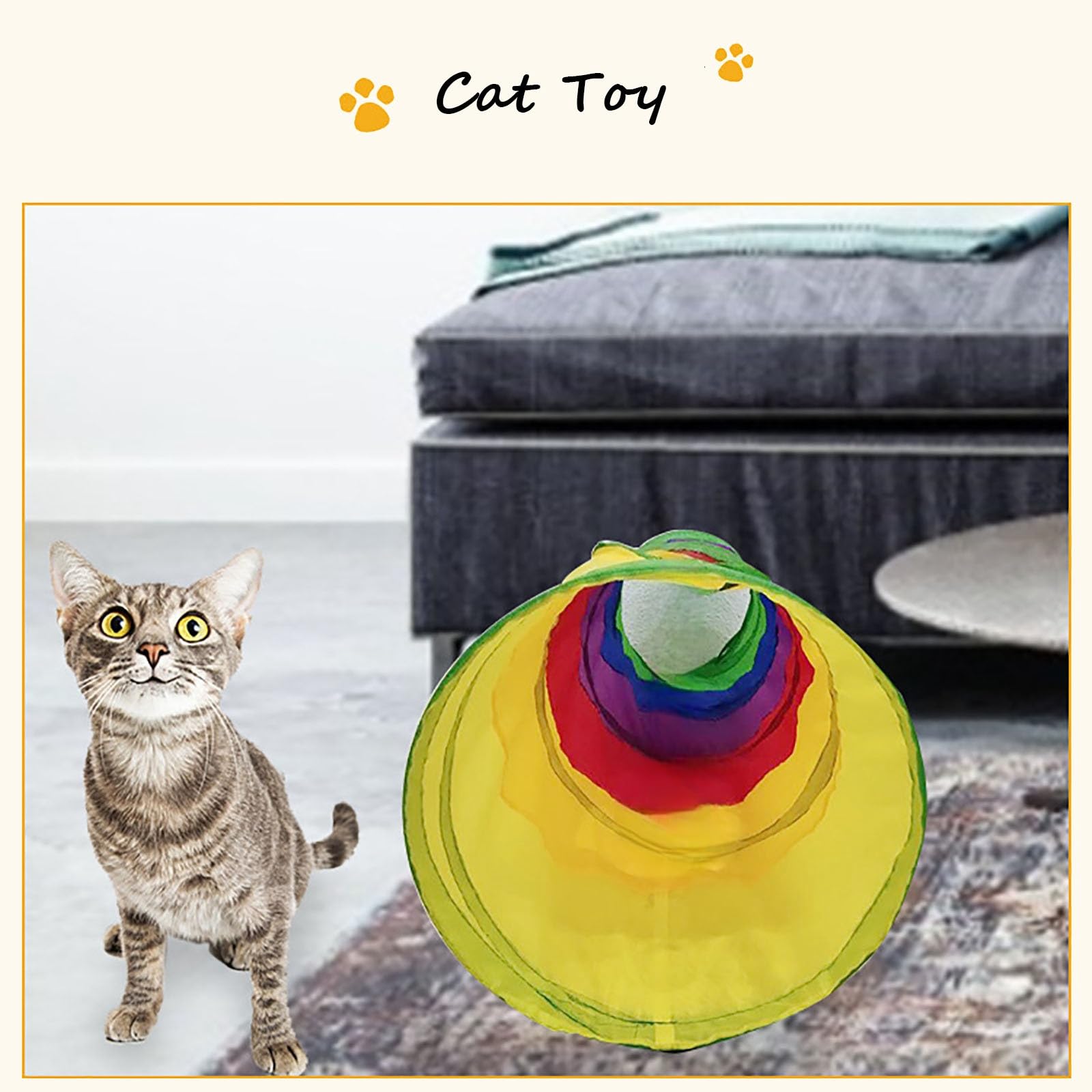 iCAGY Cat Tunnel wide-tube design supports long, active play.