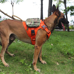 ICEFANG Tactical Dog Harness Large Orange MOLLE strap area for carrying essentials