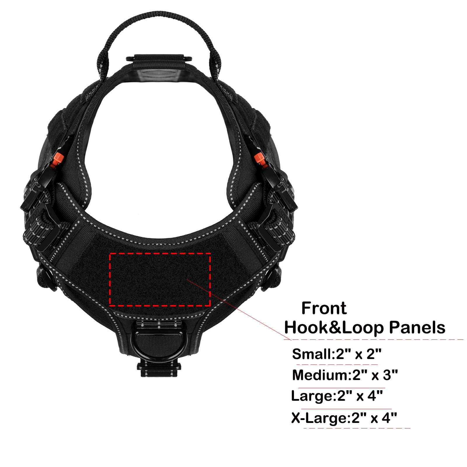 ICEFANG tactical harness no-pull design with dual leash clips for control