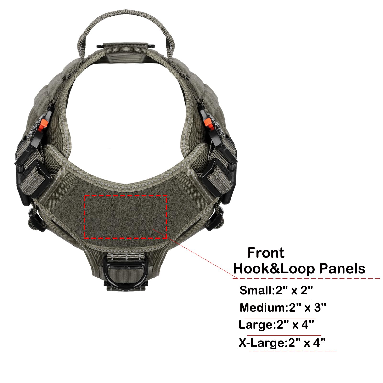 ICEFANG Tactical harness size chart image helps buyers pick the right fit and avoid returns.