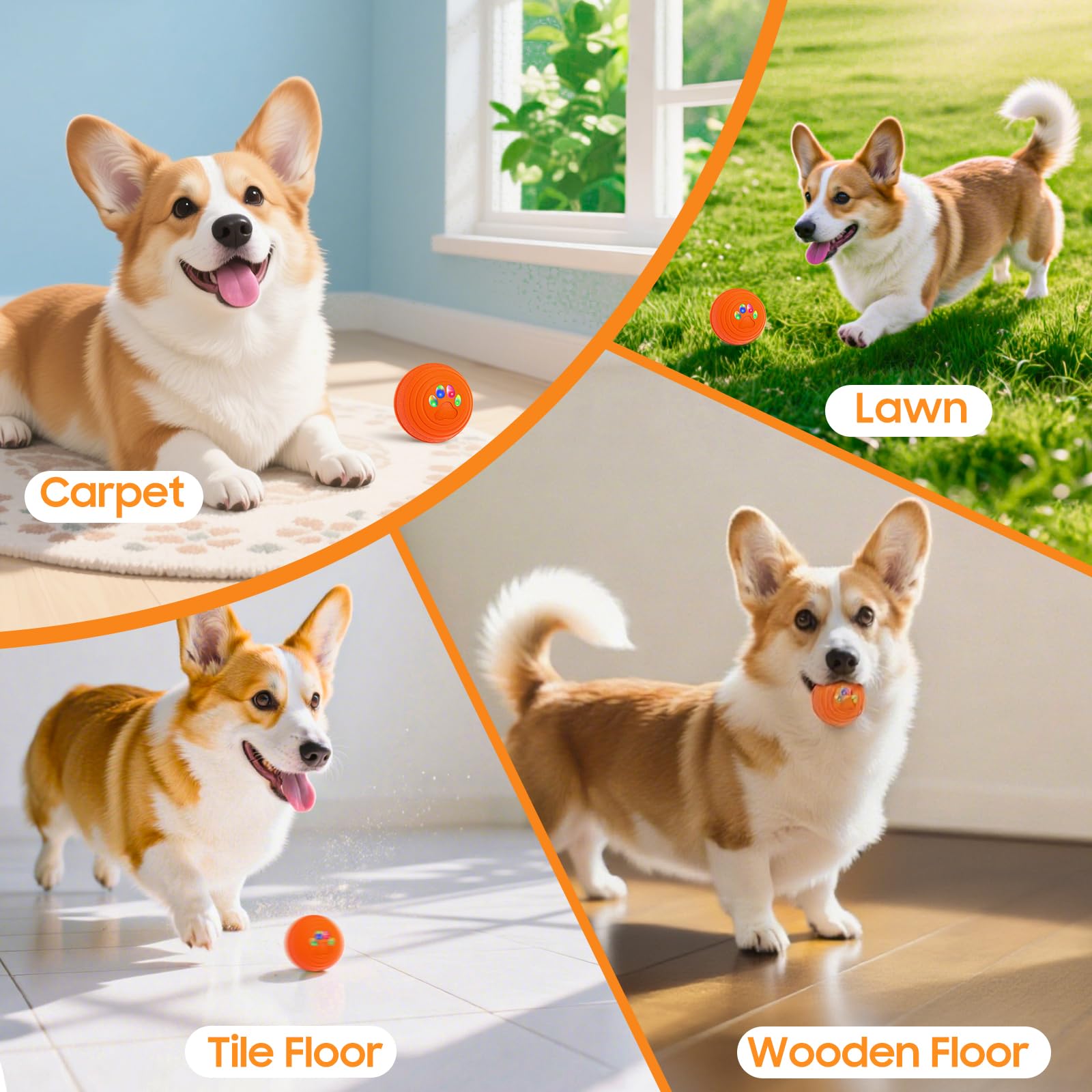 IceFun dog ball charging with USB cable