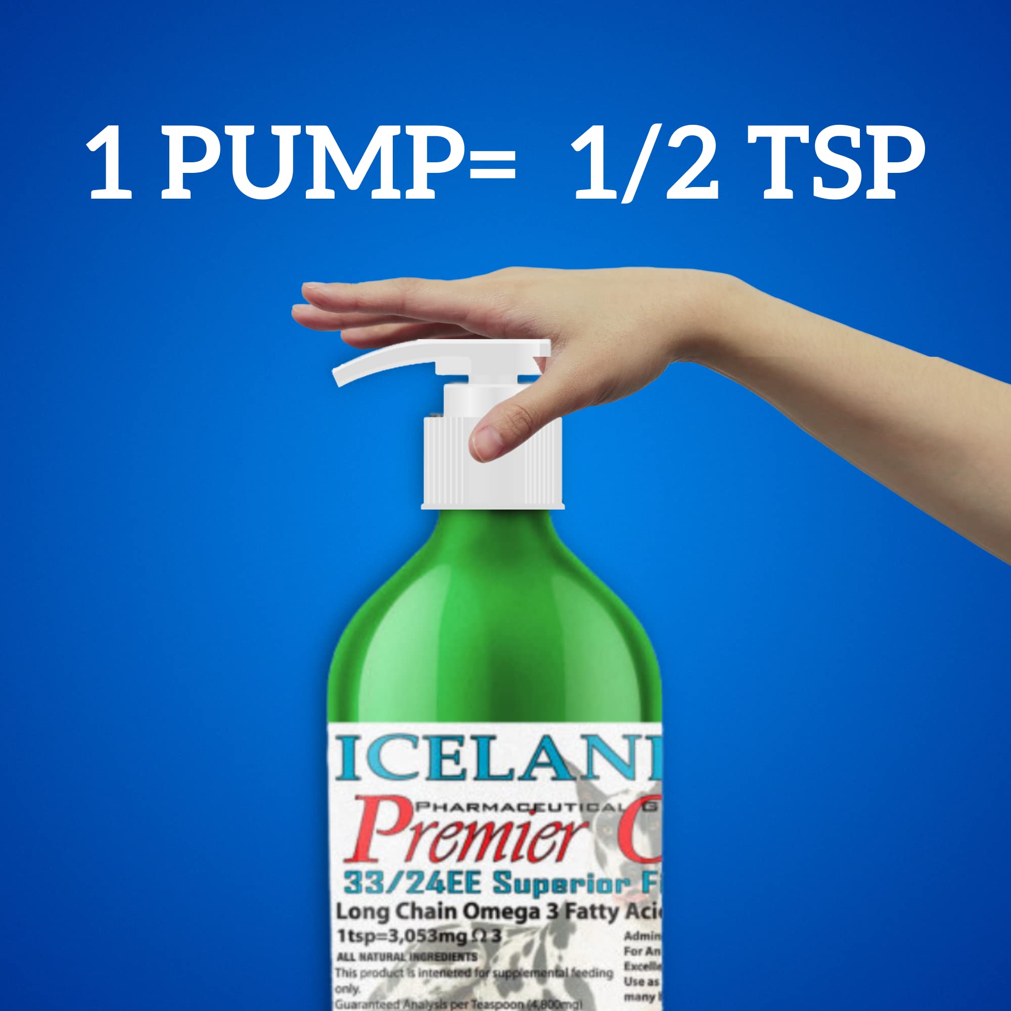 Iceland Pure Omega-3 fish oil bottle highlights EPA and DHA content.