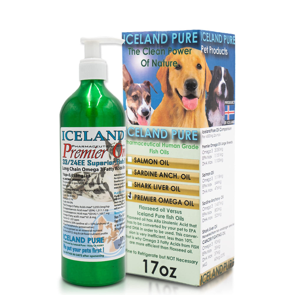 Iceland Pure Premier Omega-3 bottle with pump for easy, mess-free daily dosing.