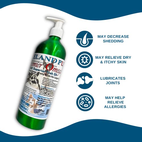 Iceland Pure Premier Omega-3 label shows 3053mg potency per teaspoon for dogs.