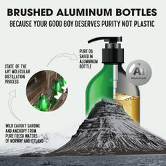 Iceland Pure Sardine Anchovy Oil label on premium bottle signaling omega-3 richness.