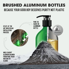 Iceland Pure Wild Alaskan Salmon Oil coat application for a softer, shinier fur