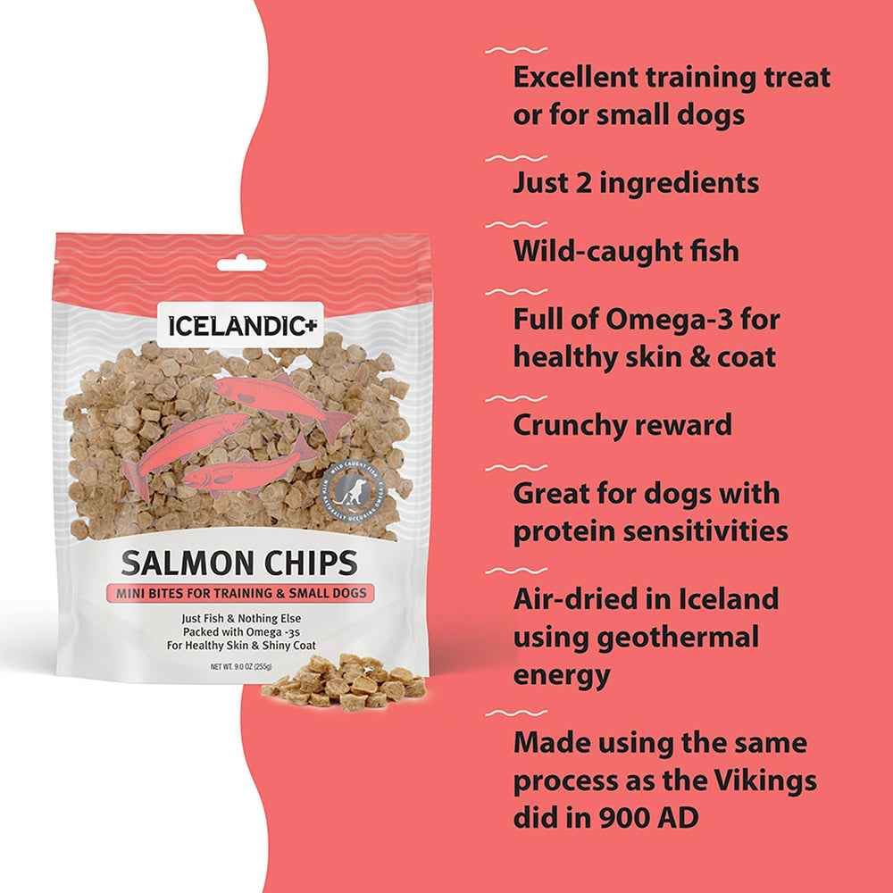 Icelandic+ Mini Fish Chips small dog snack ideal for tiny breeds and picky eaters.
