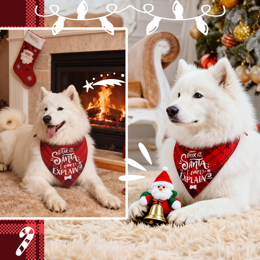 IceMood red plaid scarf makes a charming stocking stuffer for dog lovers.