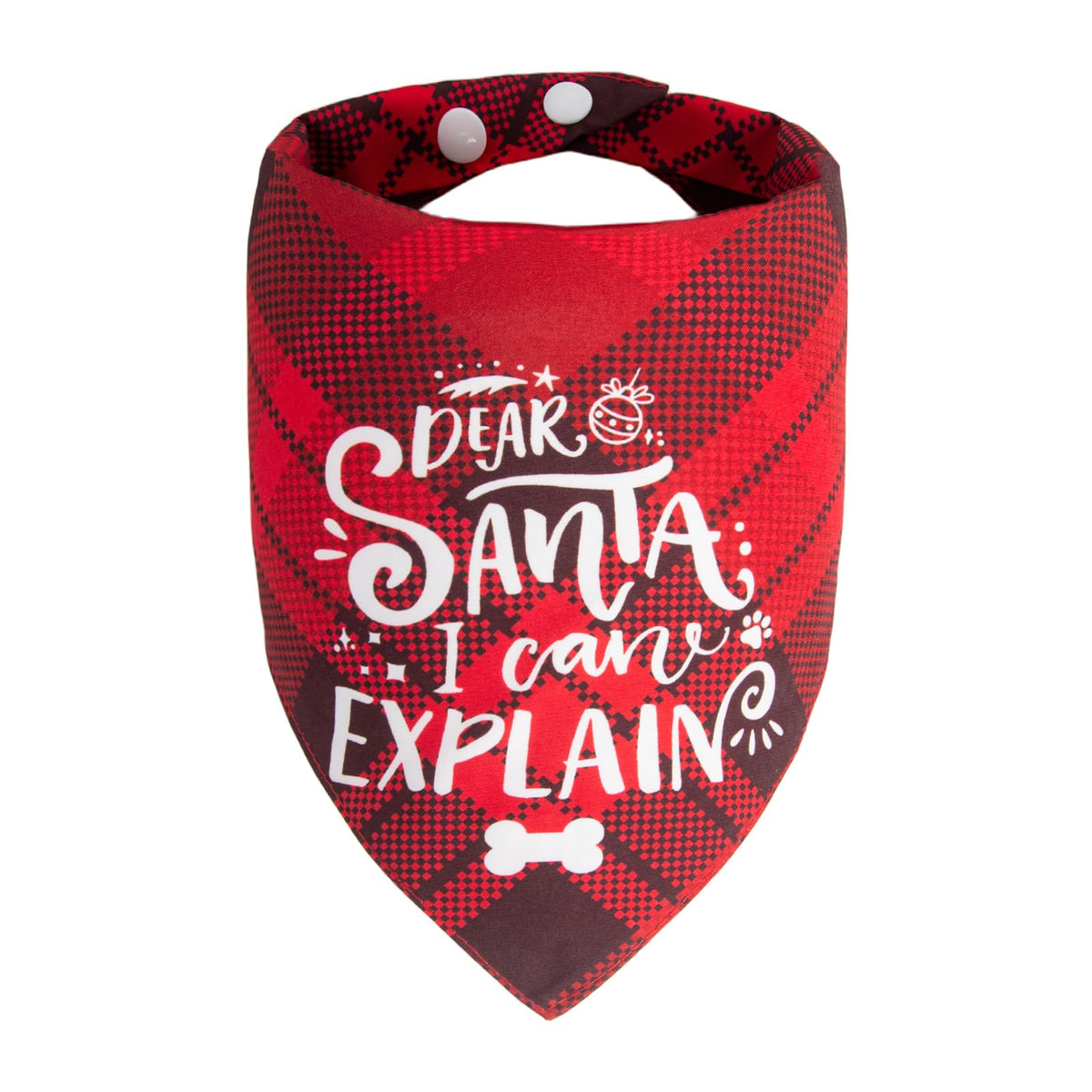 IceMood Christmas dog bandana in red plaid for festive photos and holiday cheer.