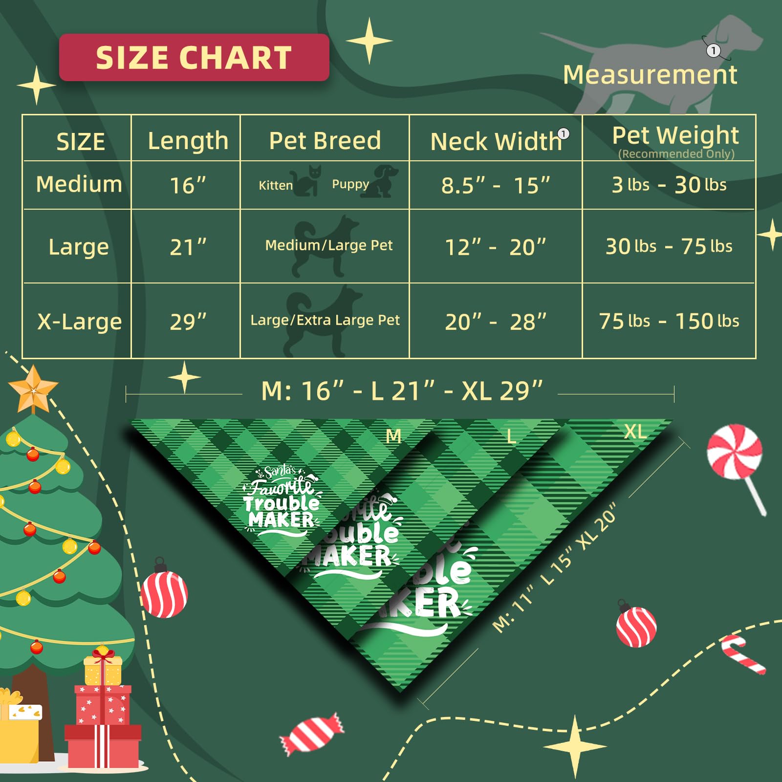 ICEMOOD dog bandana with Christmas accents adds seasonal charm to every walk.