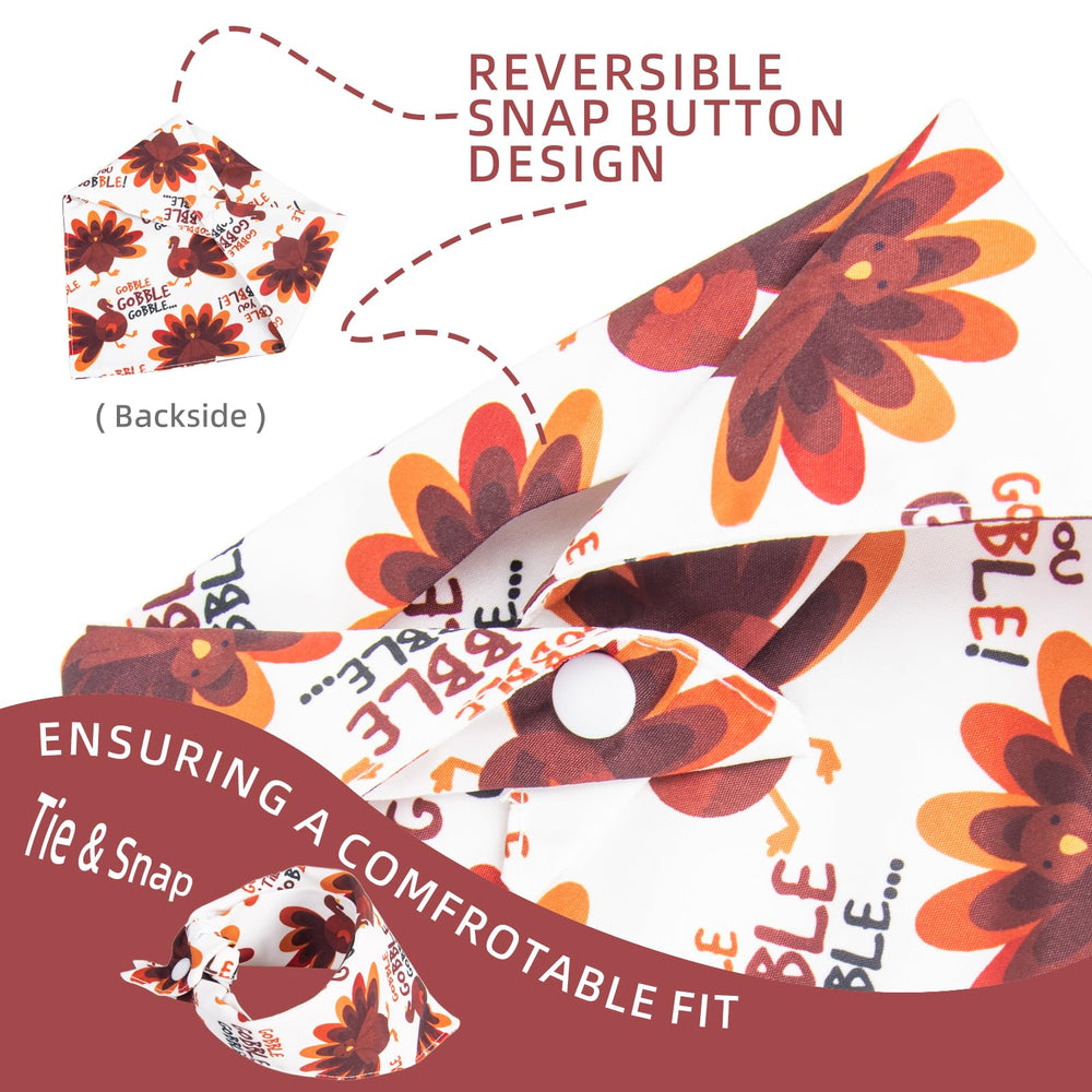ICEMOOD turkey print dog bandana side view adds autumn charm during walks
