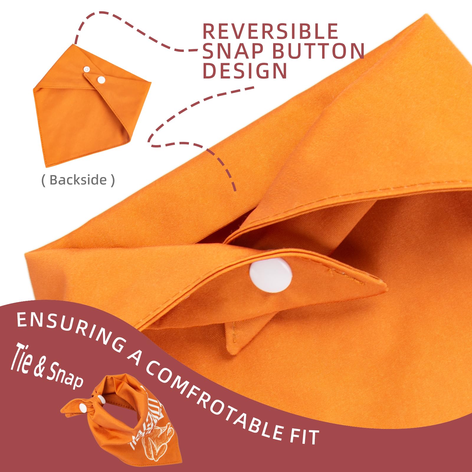 ICEMOOD Turkey Tester bandana print close-up showcasing bold golden orange hues for seasonal style.