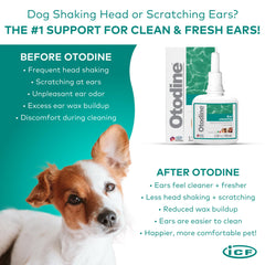 ICF Otodine odor-neutralization flush leaves ears smelling fresher.
