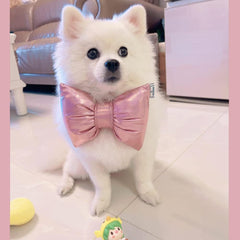 icicecream dog collar bowtie pink reflective fabric increases nighttime visibility
