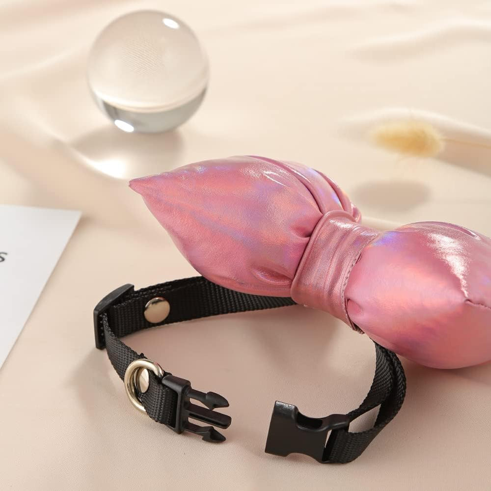 icicecream dog collar bowtie pink soft inside provides comfortable wear