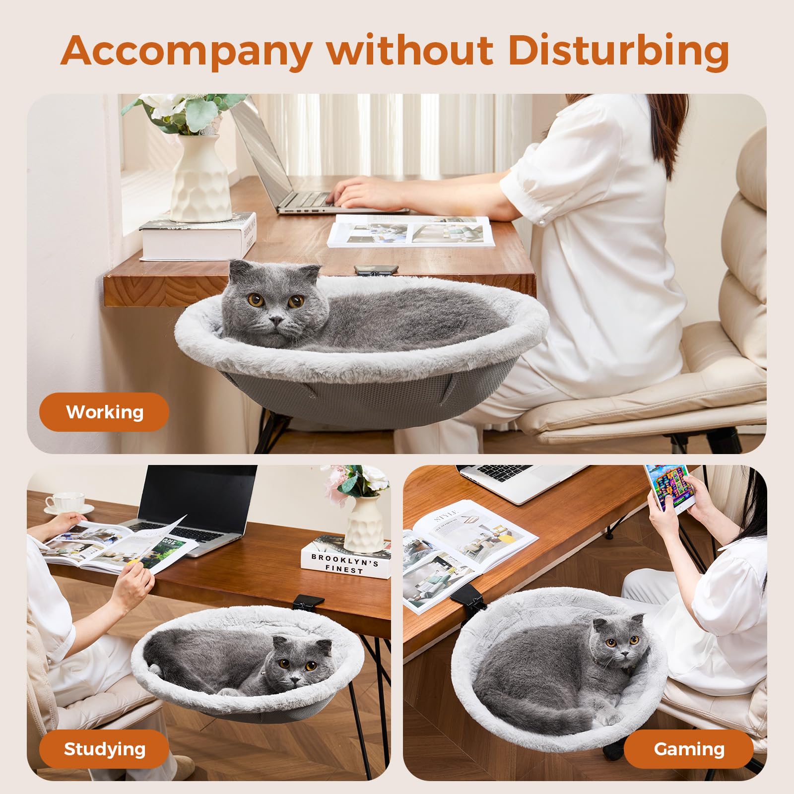 ICOHOT Cat Desk Bed supports up to 40 pounds