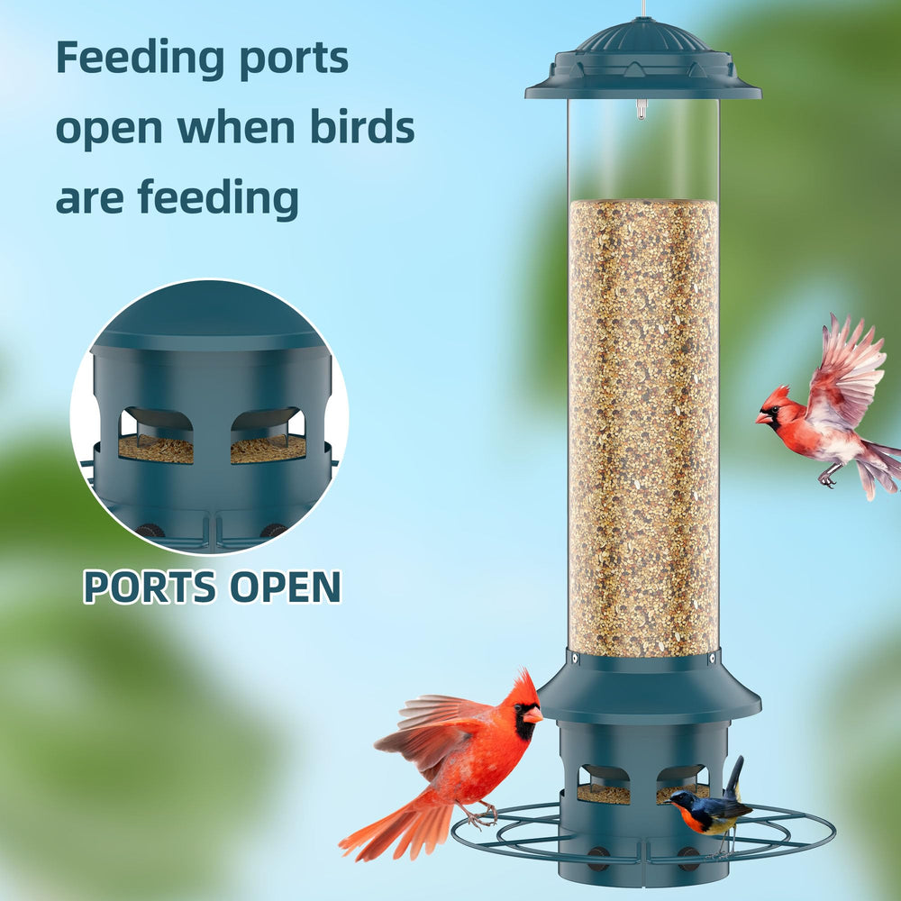 Icreer weight-activated mechanism protects feeder when large animals approach.