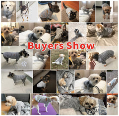 Idepet dog classic sweater Grey back view shows full coverage