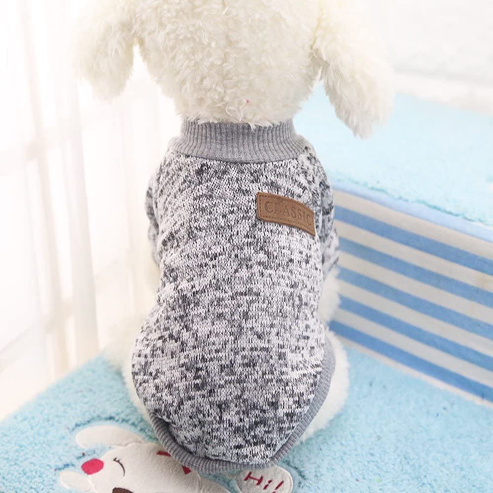 Idepet dog classic sweater Grey side profile highlighting snug fit