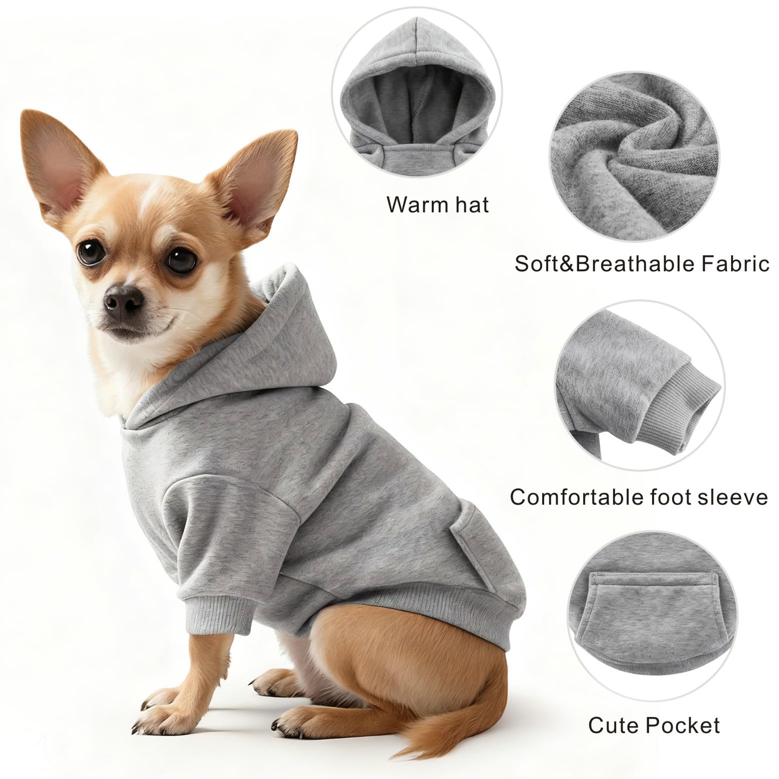 Idepet dog hoodie hood design keeps ears warm during chilly autumn strolls