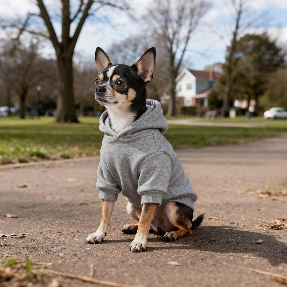 Idepet dog hoodie navy color showcases casual, versatile outerwear for pets
