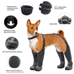 Idepet suspender boots 360-degree fit prevents slipping during walks