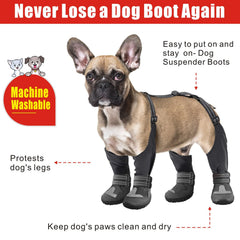 Idepet suspender boots anti-slip soles for confident winter traction