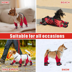 Idepet dog suspender boots waterproof sole provides secure steps on wet surfaces