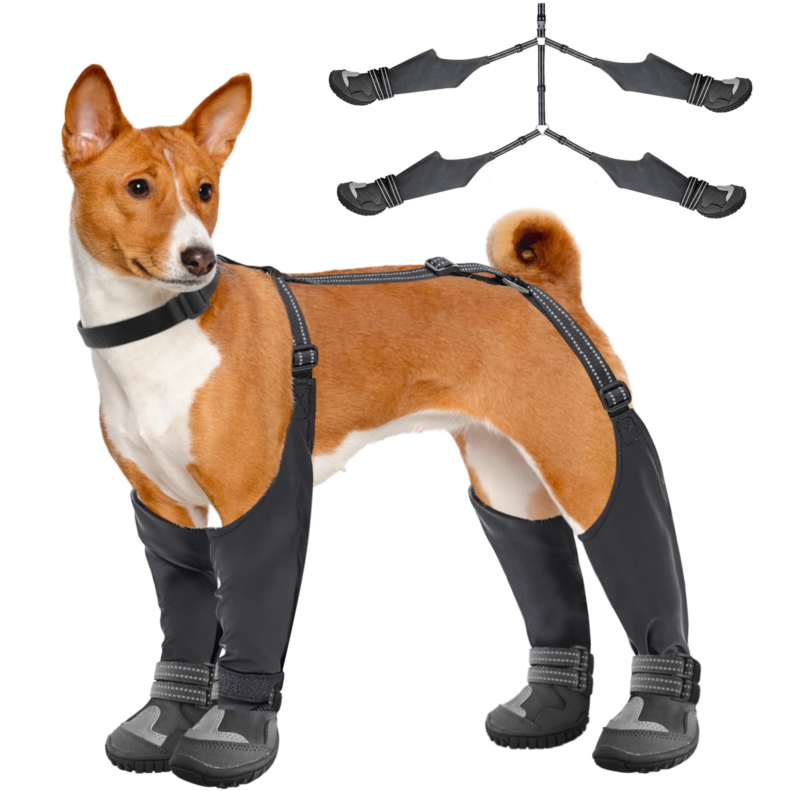 Idepet dog suspender boots waterproof upper for rainy day protection