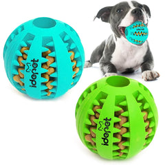 Idepet dog toy ball blue-green pack for durable fetch and chew sessions.