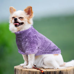 Idepet fleece dog sweater purple XL back view for chilly walks