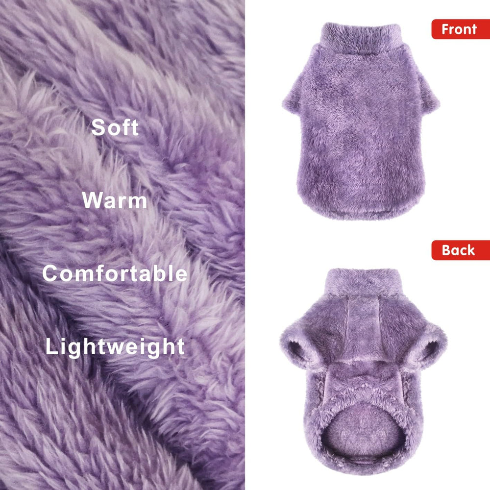 Idepet fleece dog sweater purple XL fabric close-up shows cozy fleece