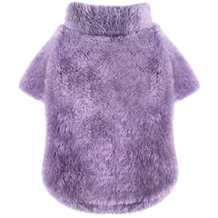 Idepet fleece dog sweater purple XL front view for warmth