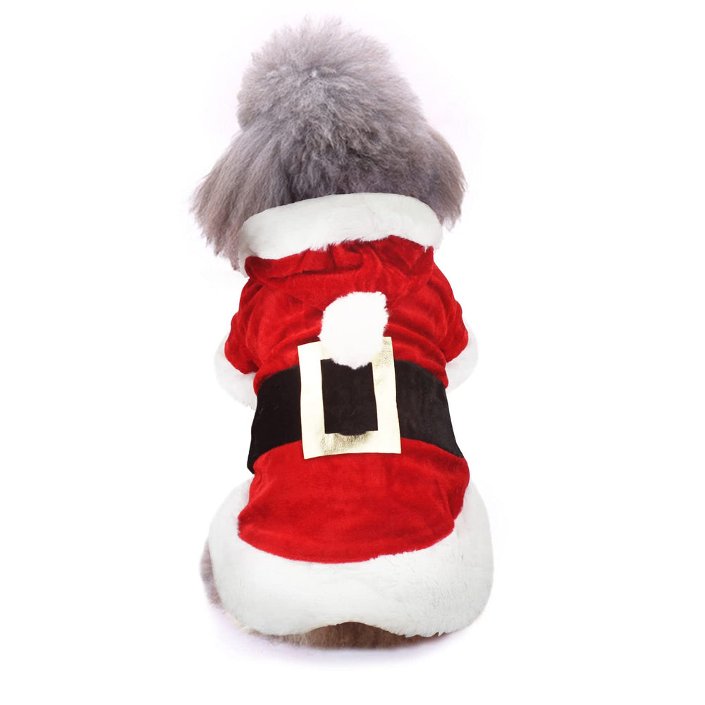 Idepet Santa Dog Costume side view—soft cotton feel for cozy daily wear.