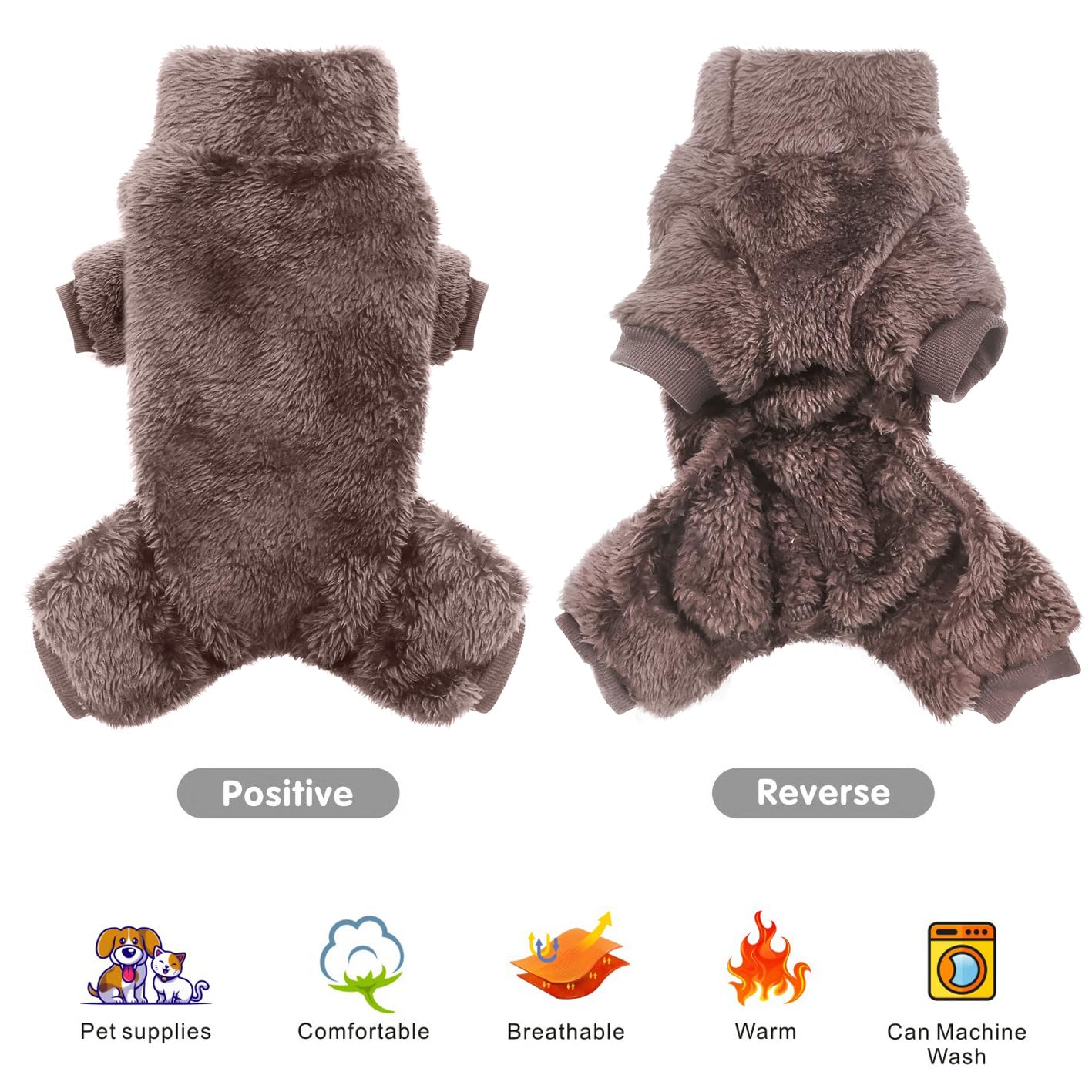 Idepet velvet dog pajamas belly-opening, convenient potty breaks for dogs.