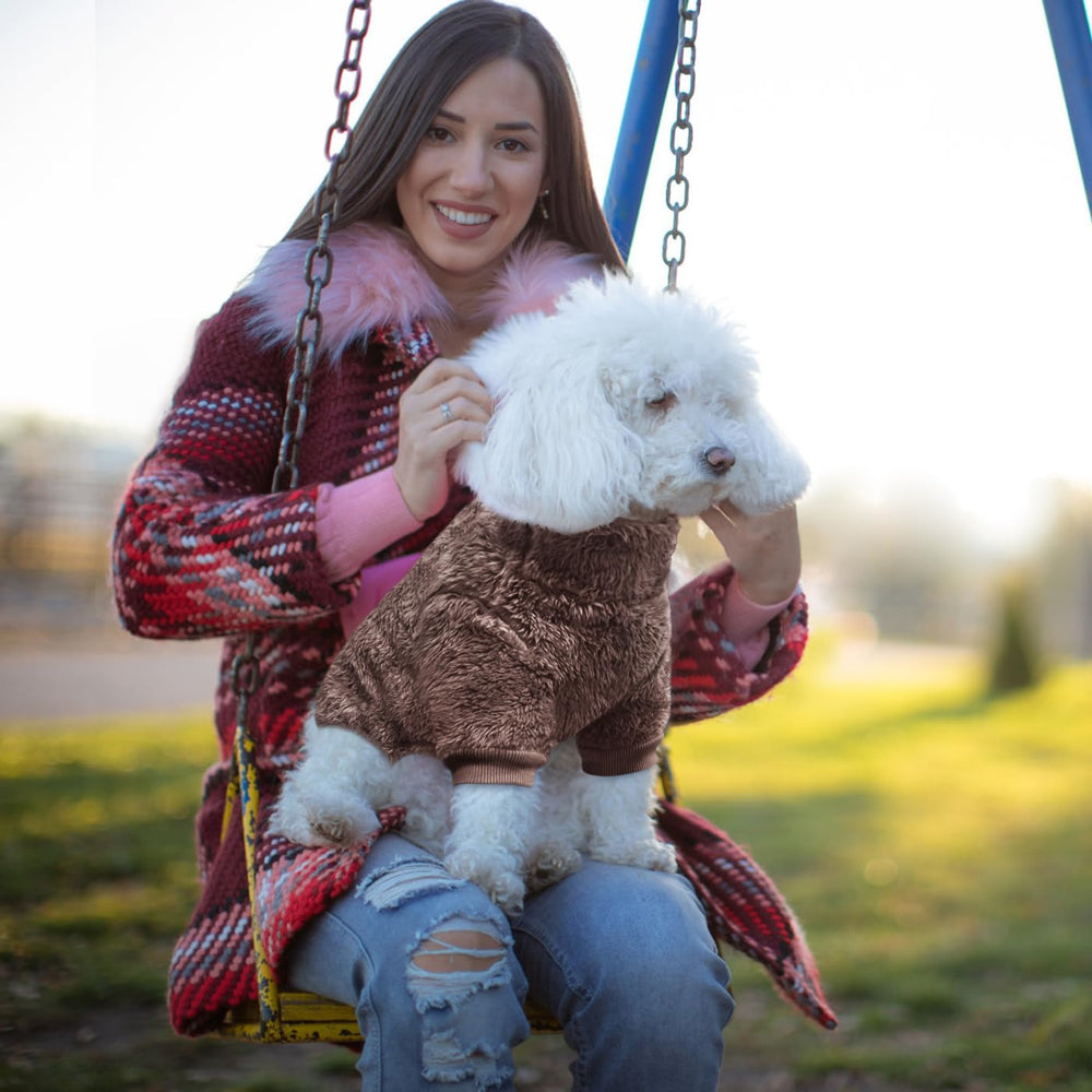 Idepet velvet dog pajamas pullover design, easy on and off for busy owners.