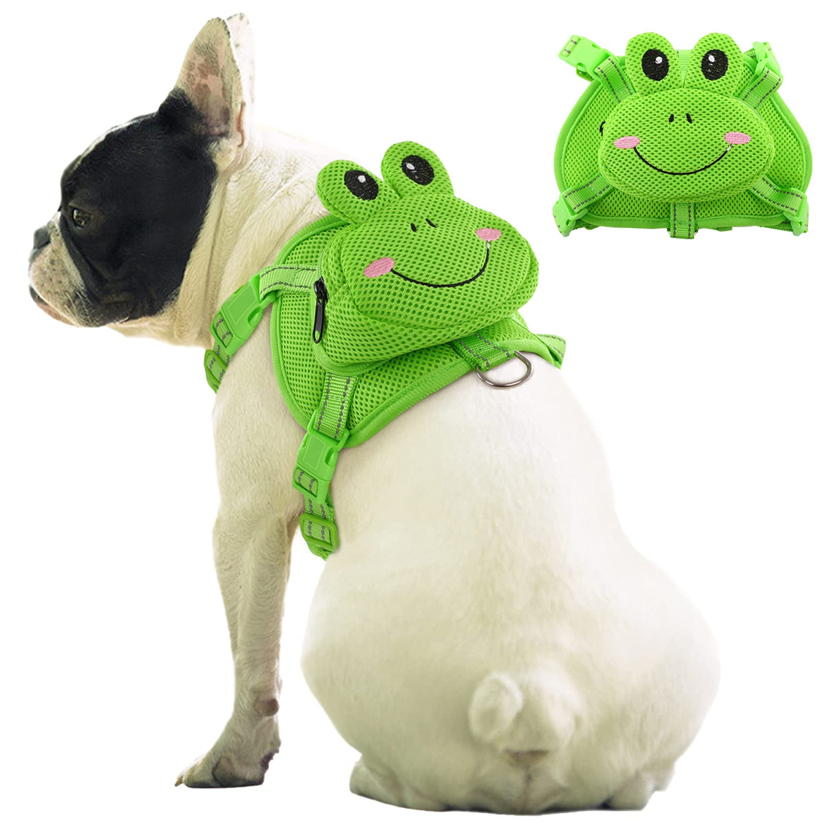 IDOMIK dog backpack harness frog design keeps dogs cool on hikes