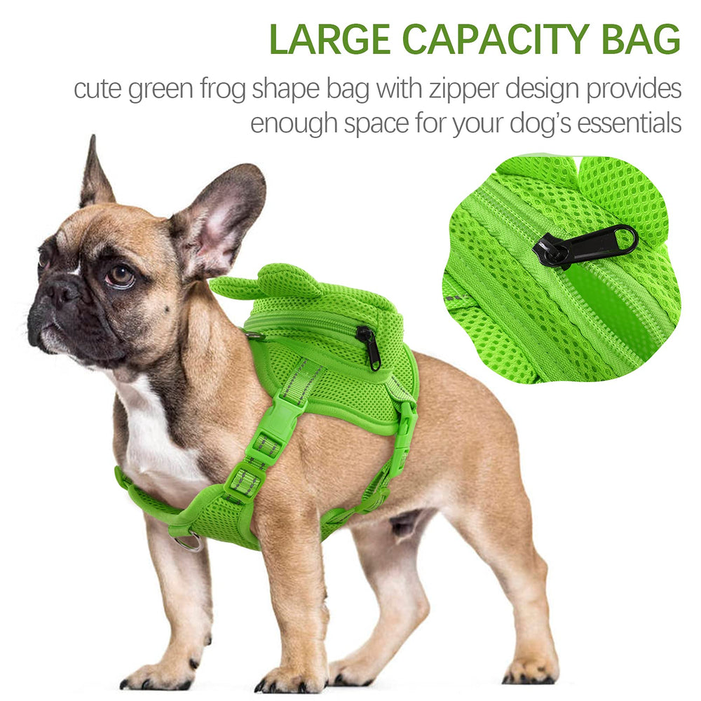 IDOMIK frog backpack for dogs showcases large capacity for snacks and bowls